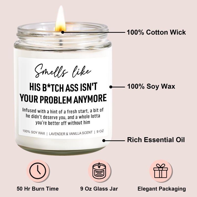 Younift Funny Divorce Candles  Divorce Gifts for Women  Divorce Party Decorations  Breakup Gifts for Women  Cheer up  Break up Gifts for Her  Gifts for Newly Divorced Woman  Ex Boyfriend Gifts - Image 2